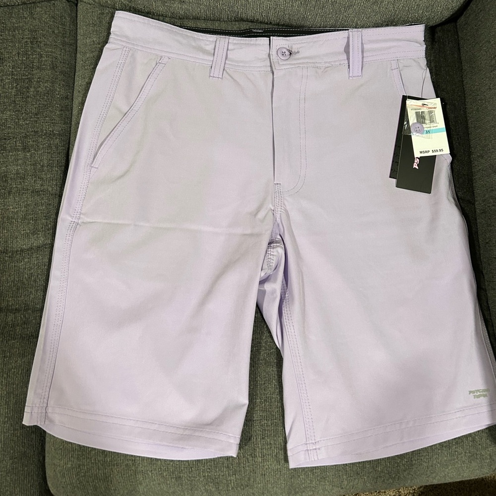 Psycho Tuna Men’s Shorts Dri Fit Stretch Quick Dry Lavender Purple Mens 31 New